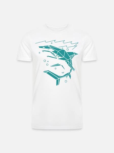 Polygon Shark - Men’s Tri-Blend Organic T-Shirt - white