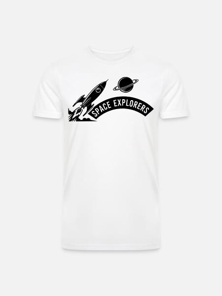 Space Explorers Logo - Men’s Tri-Blend Organic T-Shirt - white