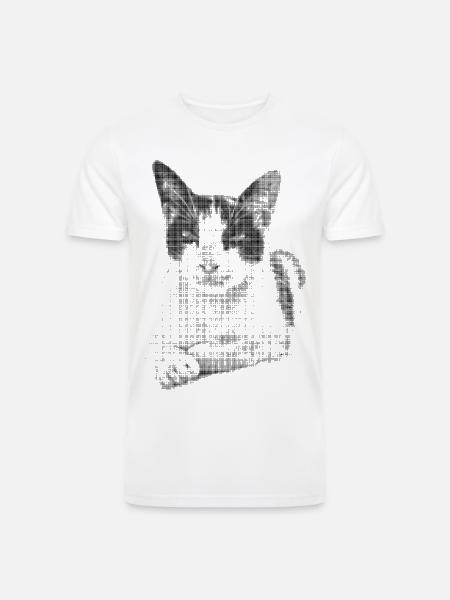 Calico Cat Halftone - Men’s Tri-Blend Organic T-Shirt - white