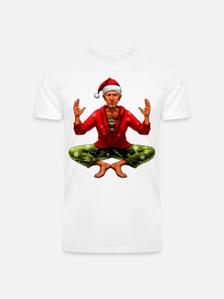 Yogi Christmas - Men’s Tri-Blend Organic T-Shirt - white
