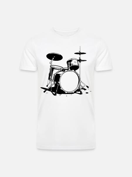 Drum Kit Sketch - Men’s Tri-Blend Organic T-Shirt - white