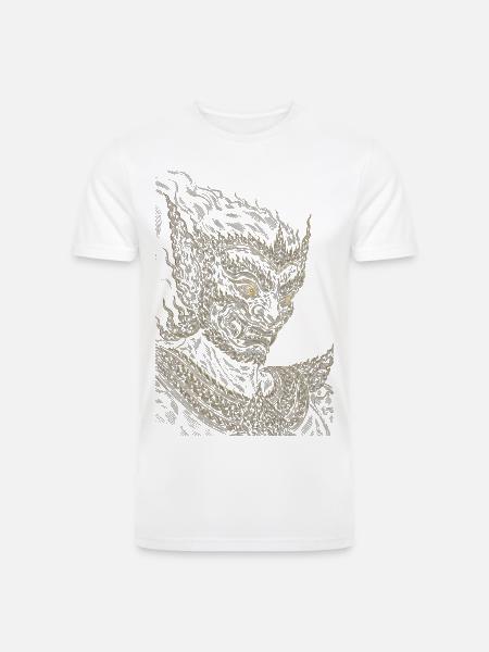 Ornate Dragon Guardian - Men’s Tri-Blend Organic T-Shirt - white