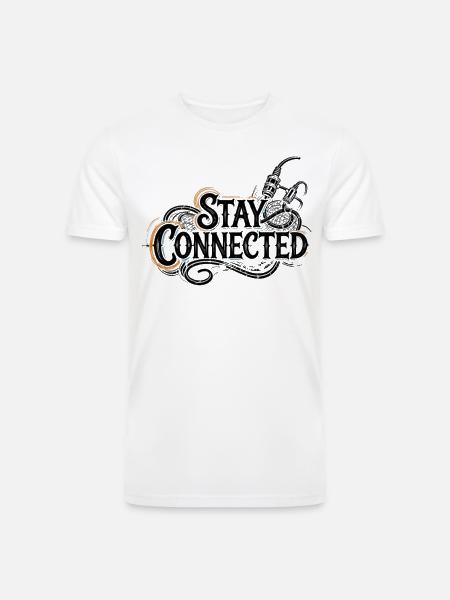 Stay Connected - Men’s Tri-Blend Organic T-Shirt - white
