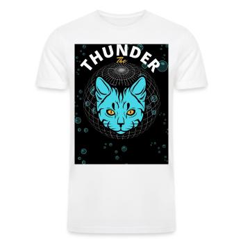 Thunder Cat Blue Graphic T-Shirt - Men’s Tri-Blend Organic T-Shirt - white - Front