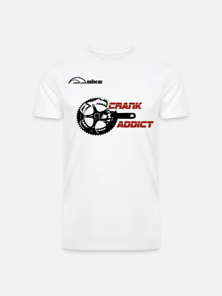 Crank Addict Cycle Gear - Men’s Tri-Blend Organic T-Shirt - white