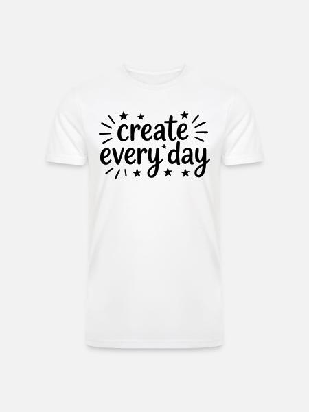 Create Every Day Hand Lettering - Men’s Tri-Blend Organic T-Shirt - white