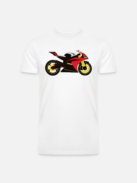Crimson Vortex Streetbike - Men’s Tri-Blend Organic T-Shirt - white