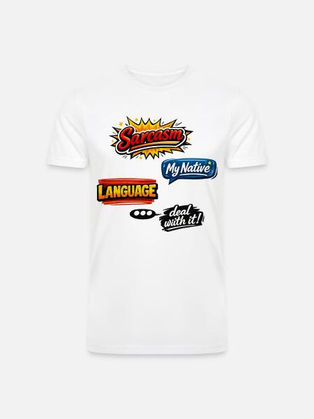 Sarcasm Language Attitude Graphic - Men’s Tri-Blend Organic T-Shirt - white