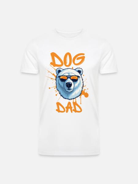 Dog Dad Graffiti Bear funny dogs  - Men’s Tri-Blend Organic T-Shirt - white
