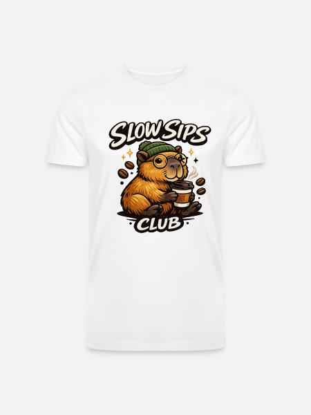 Slow Sips Club - Men’s Tri-Blend Organic T-Shirt - white