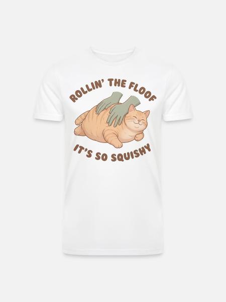 Rollin The Floof - Men’s Tri-Blend Organic T-Shirt - white