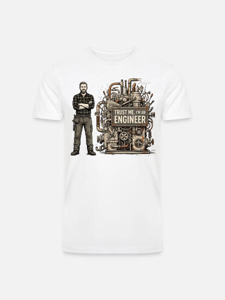 Steampunk Engineer Portrait Machine - Men’s Tri-Blend Organic T-Shirt - white