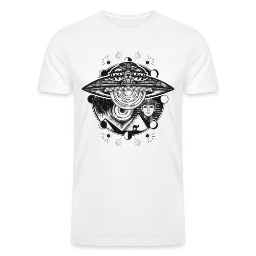 Egyptian Pharaoh Pyramid Alien UFO - Men’s Tri-Blend Organic T-Shirt