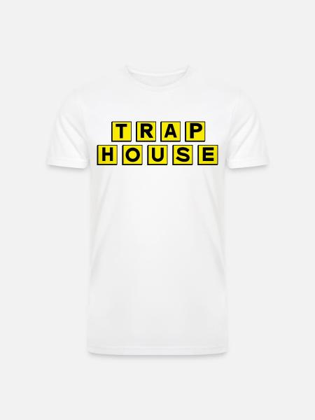 Trap House - Men’s Tri-Blend Organic T-Shirt - white