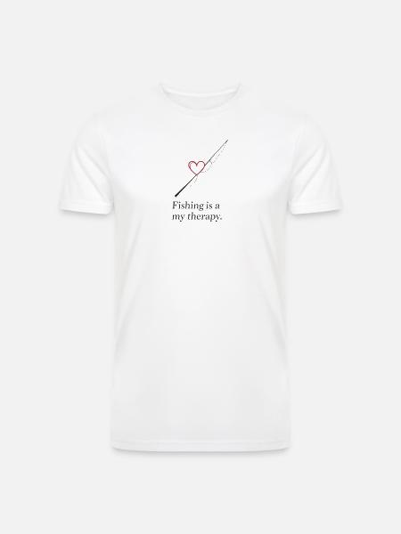 Fishing Heart Therapy Design - Men’s Tri-Blend Organic T-Shirt - white