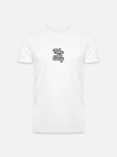Take Life Easy - Men’s Tri-Blend Organic T-Shirt - white