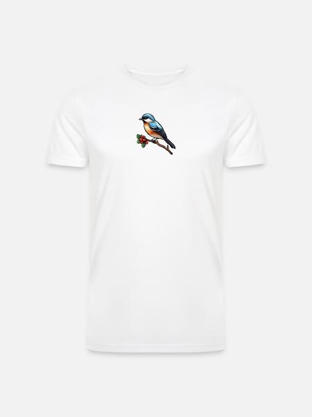 طائر السعادة الصغير - تصميم فني. - Men’s Tri-Blend Organic T-Shirt - white