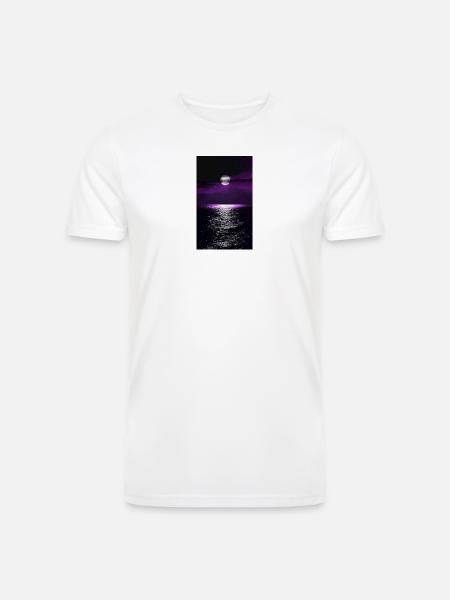 Moonlit Purple Ocean - Men’s Tri-Blend Organic T-Shirt - white