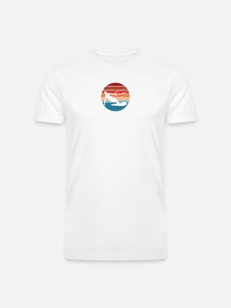Sunset Kite Surf Silhouette - Men’s Tri-Blend Organic T-Shirt - white