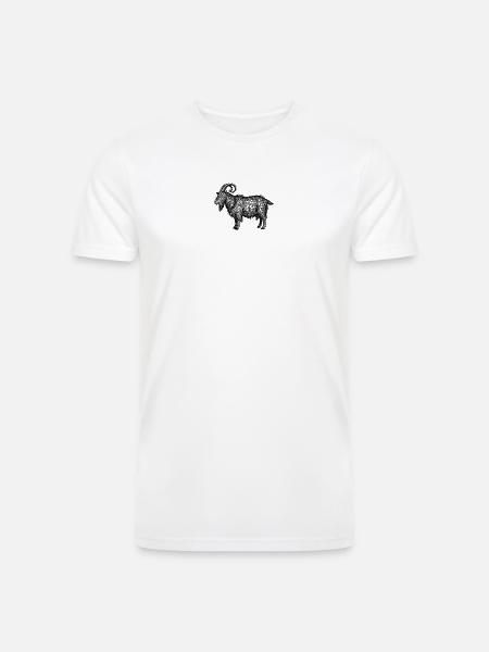 Midnight Nebula Goat - Men’s Tri-Blend Organic T-Shirt - white