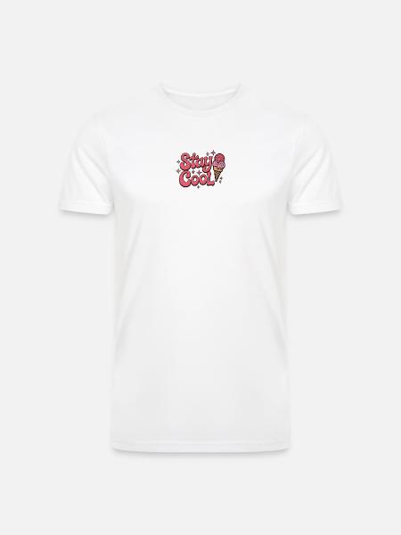 Stay Cool Ice Cream Groovy - Men’s Tri-Blend Organic T-Shirt - white