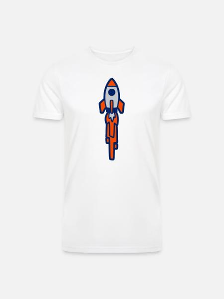 Launching Rocket Silhouette - Men’s Tri-Blend Organic T-Shirt - white