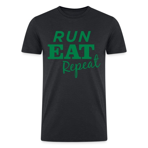 Run Eat Repeat buttons medium - Men’s Tri-Blend Organic T-Shirt