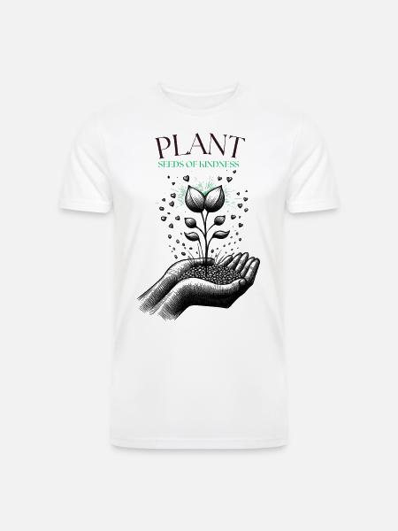 Plant Seeds of Kindness - Men’s Tri-Blend Organic T-Shirt - white