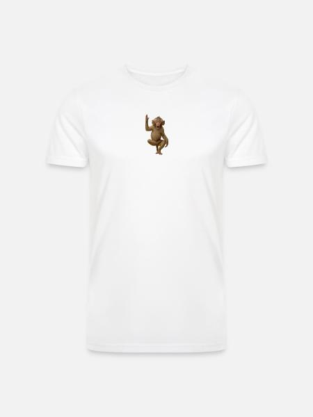 Surprised Monkey Raise Hand - Men’s Tri-Blend Organic T-Shirt - white