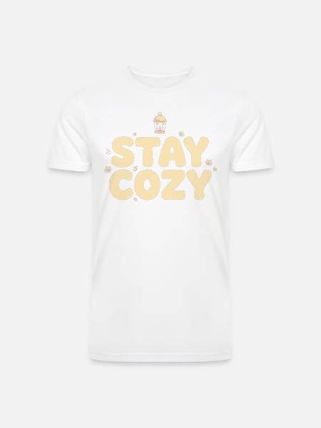 Stay Cozy Lantern Autumn - Men’s Tri-Blend Organic T-Shirt - white
