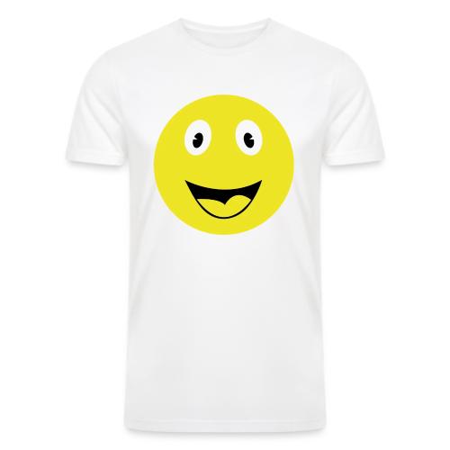 Yellow Happy Face Print - Men’s Tri-Blend Organic T-Shirt