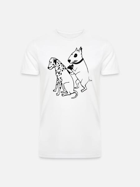 DALMATIAN DOG, TATTOO - Men’s Tri-Blend Organic T-Shirt - white