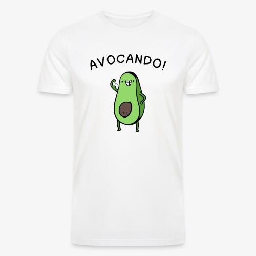 Avocado Power Cartoon Fun Shirt - Men’s Tri-Blend Organic T-Shirt