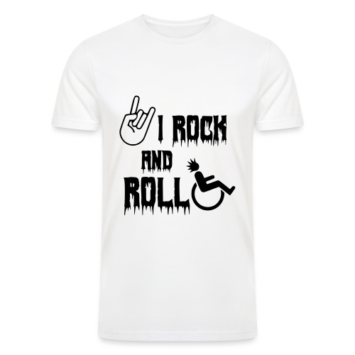 I rock and roll in my wheelchair. Roller, music * - Men’s Tri-Blend Organic T-Shirt