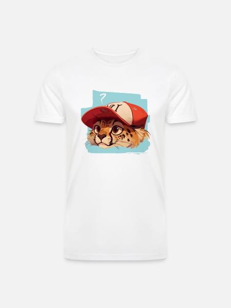 Surprised Cheetah - Men’s Tri-Blend Organic T-Shirt - white
