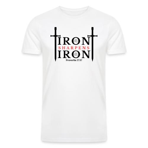 Iron Sharpens Iron - Proverbs 27:17 (Black & Red) - Men’s Tri-Blend Organic T-Shirt