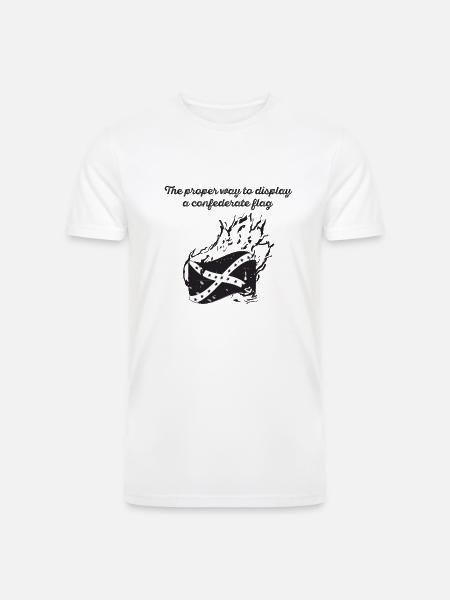 Burn the Confederate Flag - Men’s Tri-Blend Organic T-Shirt - white