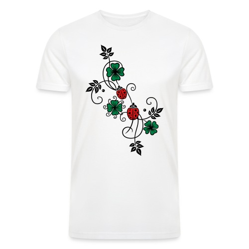 Tendril with shamrocks and ladybirds. - Men’s Tri-Blend Organic T-Shirt