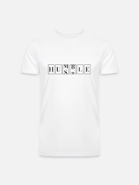 Hustle, Humble. - Men’s Tri-Blend Organic T-Shirt - white