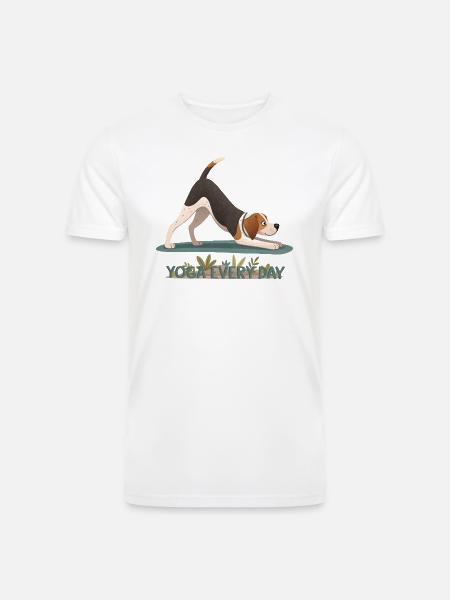Yogi the Downward Dog - Men’s Tri-Blend Organic T-Shirt - white