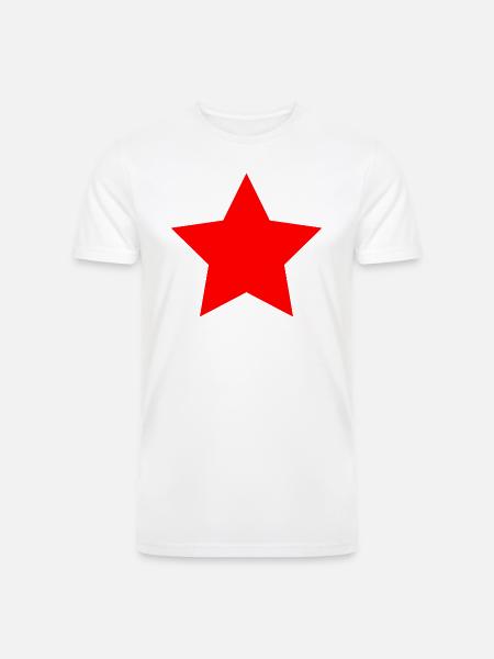 simple red star - Men’s Tri-Blend Organic T-Shirt - white