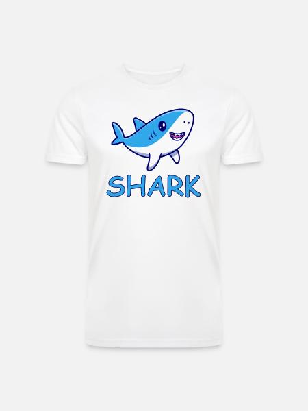 SHARK - Men’s Tri-Blend Organic T-Shirt - white