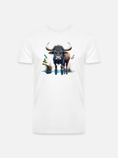Water Buffalo - Men’s Tri-Blend Organic T-Shirt - white