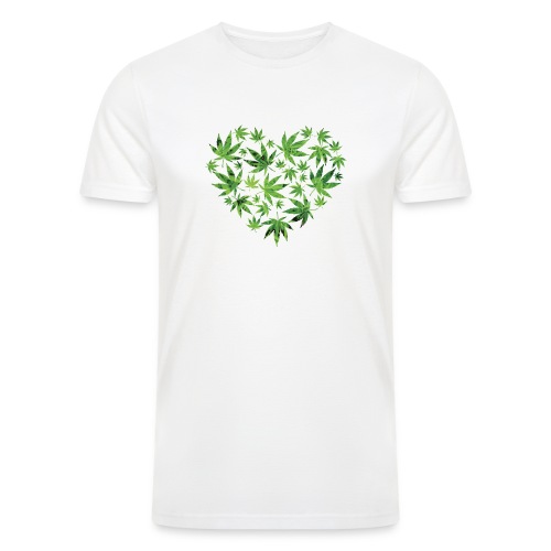 Weed Leaf Heart - Men’s Tri-Blend Organic T-Shirt