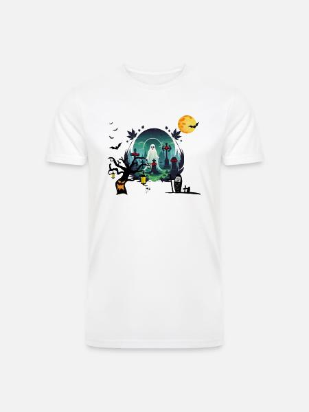 Ghost grave yard - Men’s Tri-Blend Organic T-Shirt - white