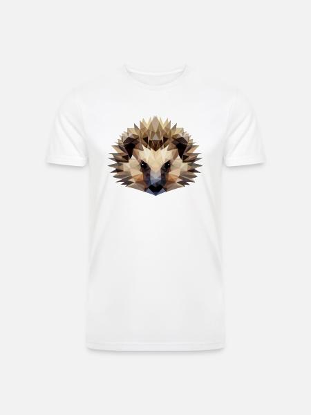 Hedgehog Polygon Style - Men’s Tri-Blend Organic T-Shirt - white