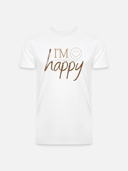 I'm happy - Men’s Tri-Blend Organic T-Shirt - white