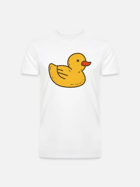 Illustrated Yellow Rubber Ducky - Men’s Tri-Blend Organic T-Shirt - white