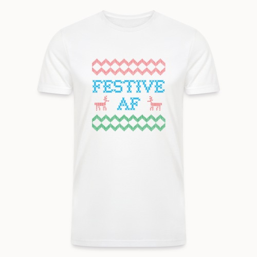 Festive AF Ugly Christmas Sweater - Men’s Tri-Blend Organic T-Shirt