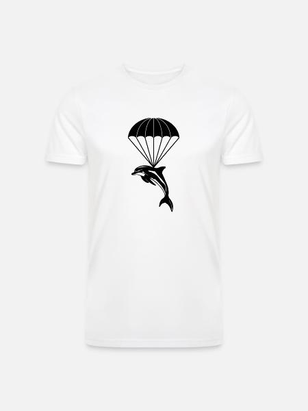 Dolphin Orca Parachuting - Men’s Tri-Blend Organic T-Shirt - white